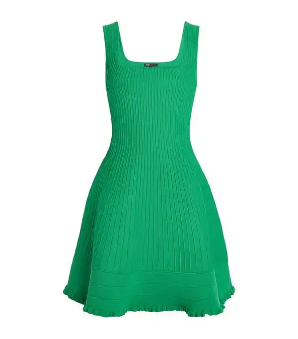 Maje Ribbed Knit Skater Dress