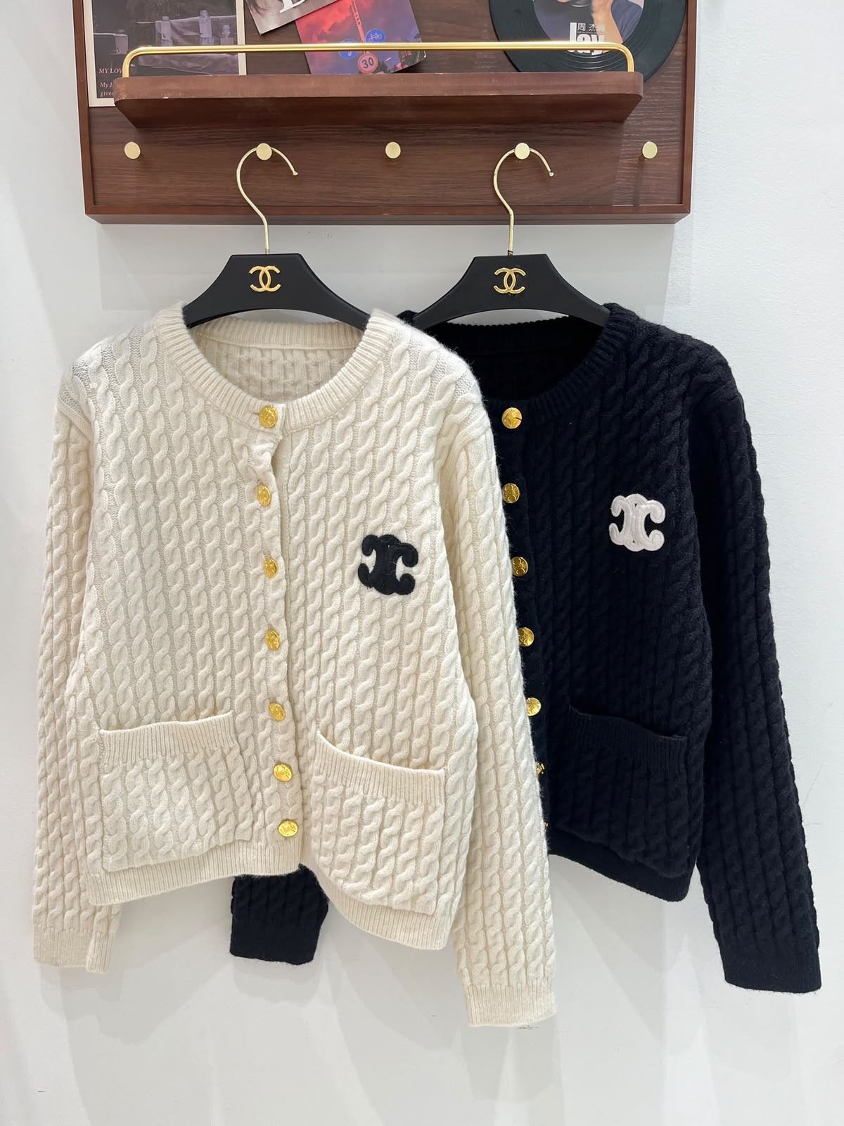 Celine Cable-Knit Cardigan
