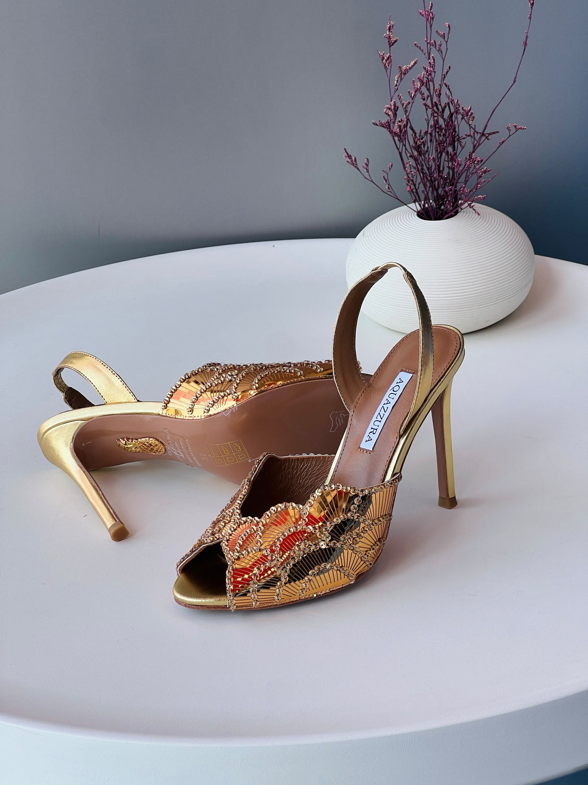 Aquazzura Metallic & Crystal