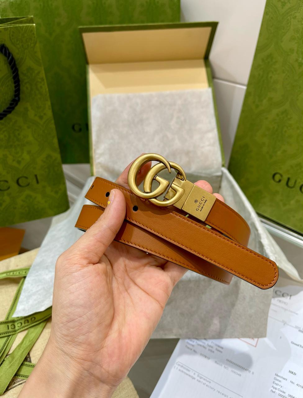 GUCCI — Double G Thin Belt