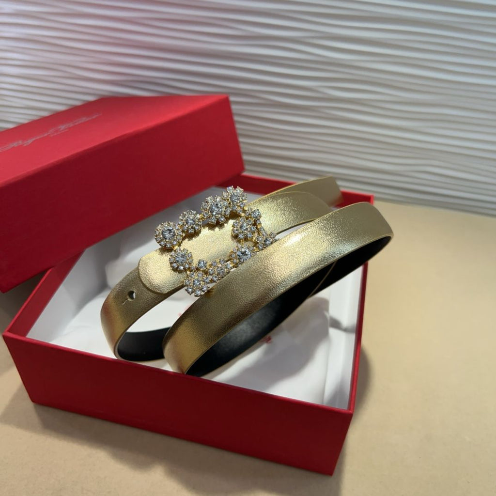 Roger Vivier Flower Strass Buckle Belt