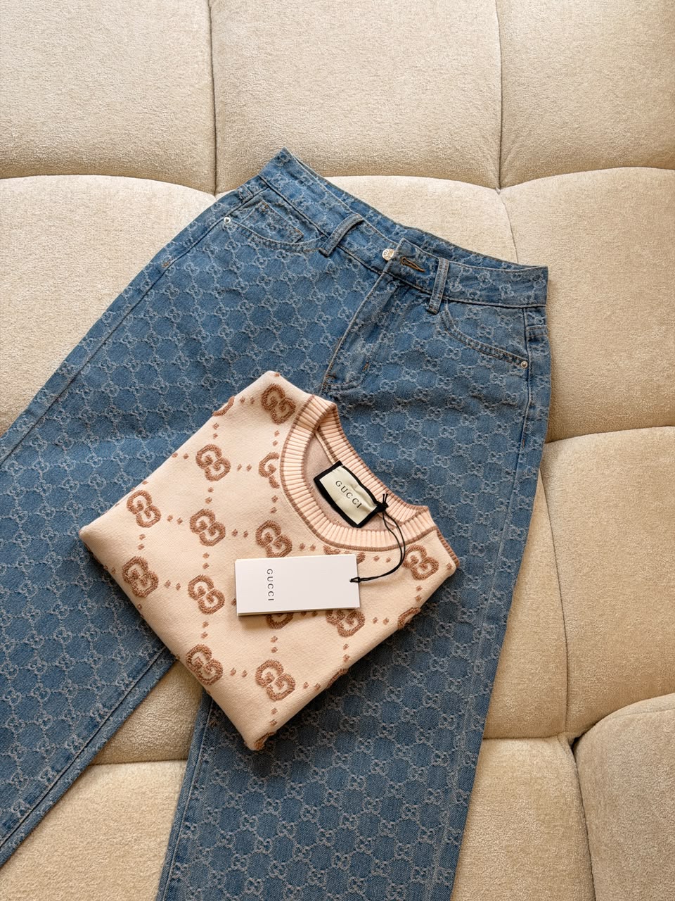 Gucci — GG Jacquard Short-Sleeve Knit Top