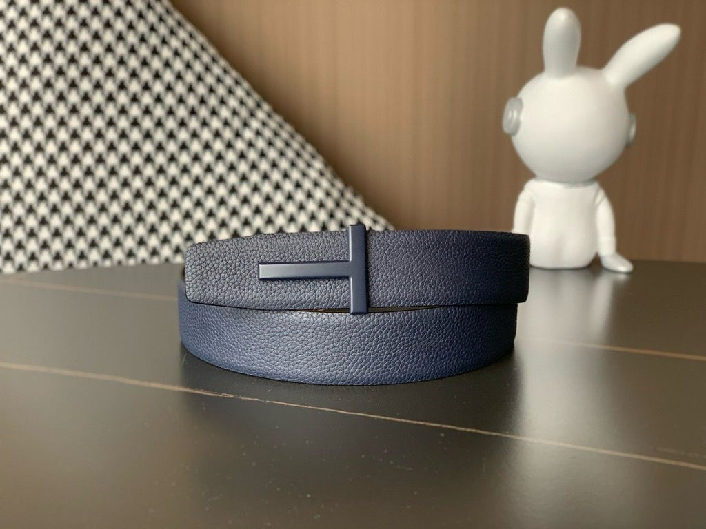 Tom Ford T Buckle Reversible Leather Belt – Grained Leather