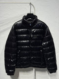 Dolce & Gabbana Black Glossy Stand Collar Puffer Jacket