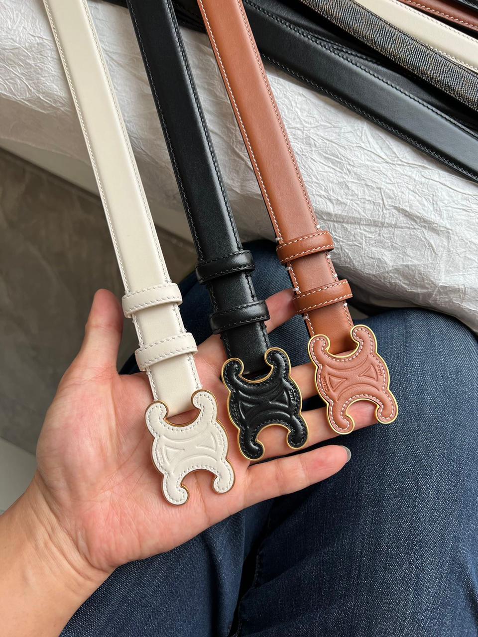 Celine Triomphe Leather Belt
