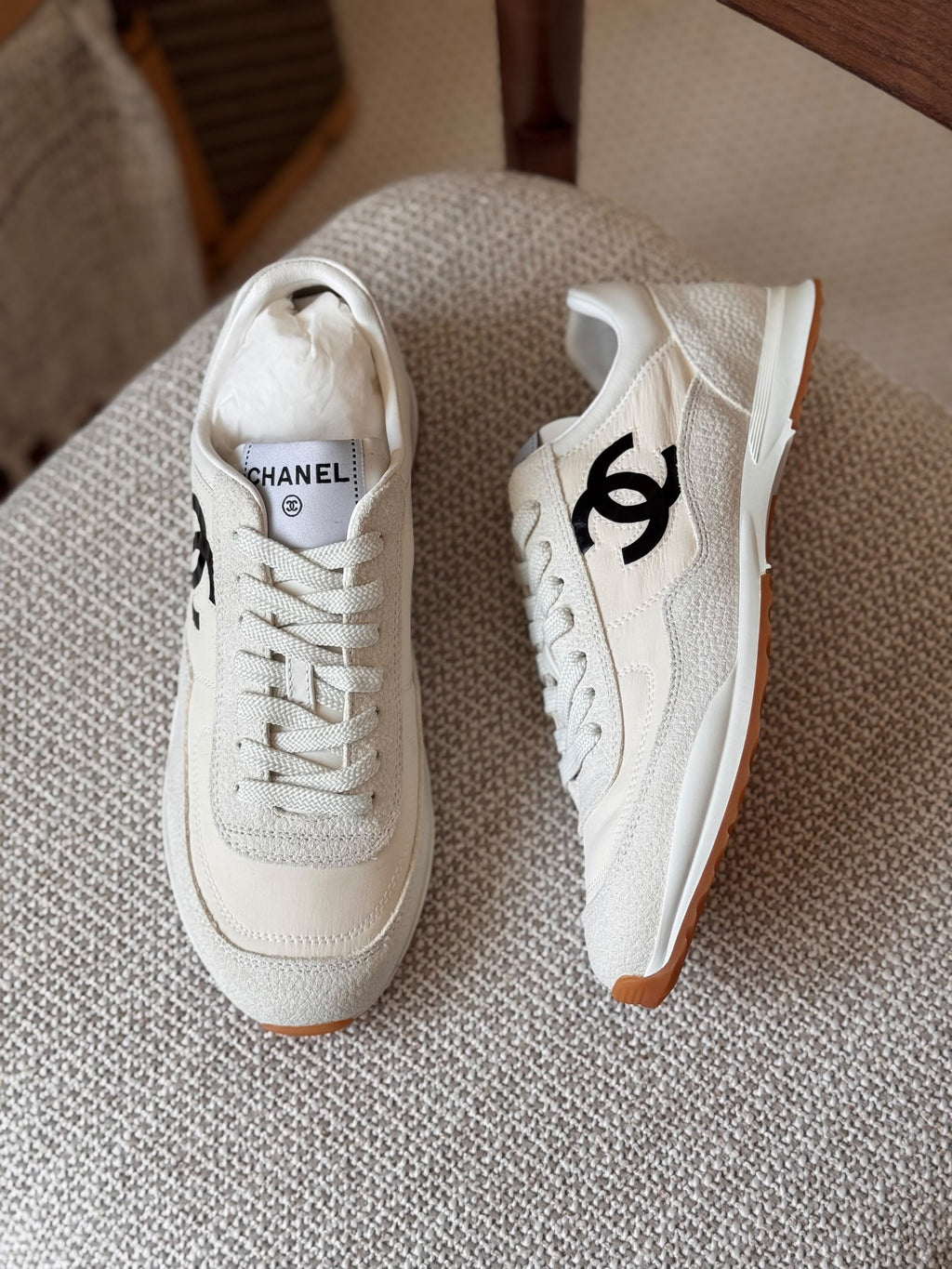 Chanel Black and White Leather
