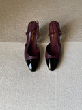Chanel Leather & Patent Cap-Toe Slingback