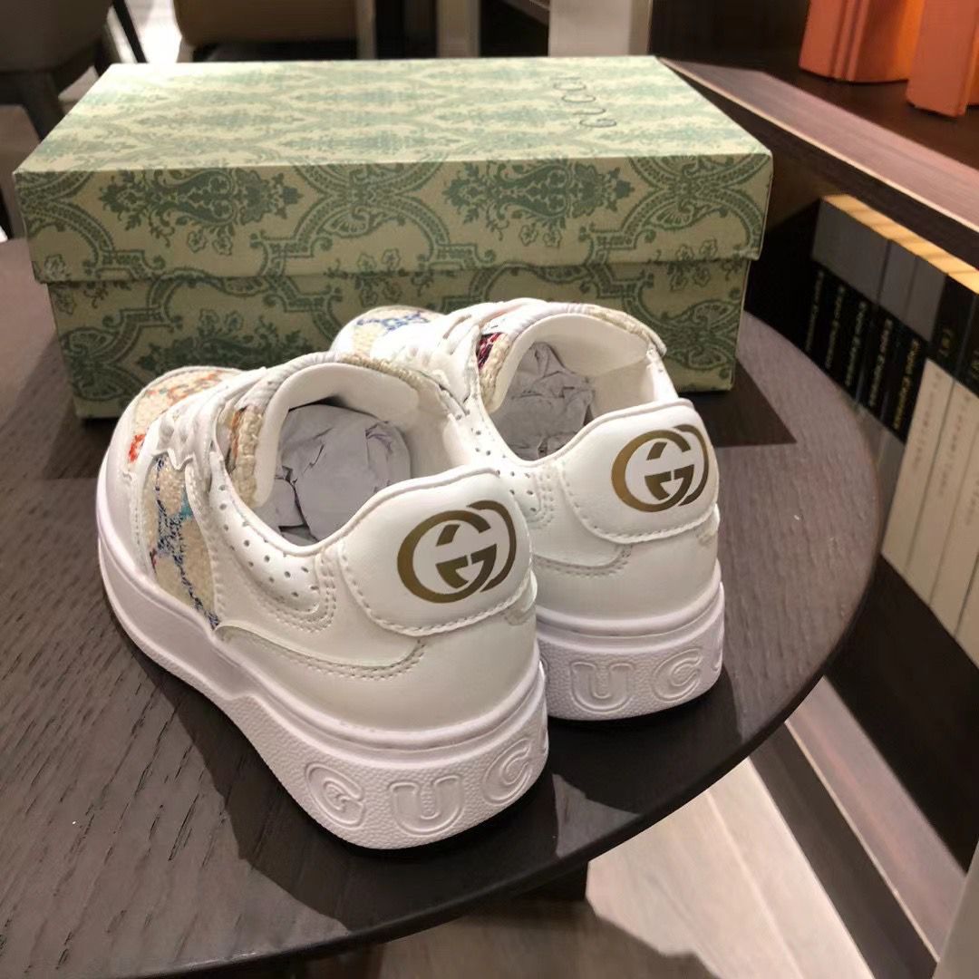 Gucci Kids White Multicolour GG Sneakers