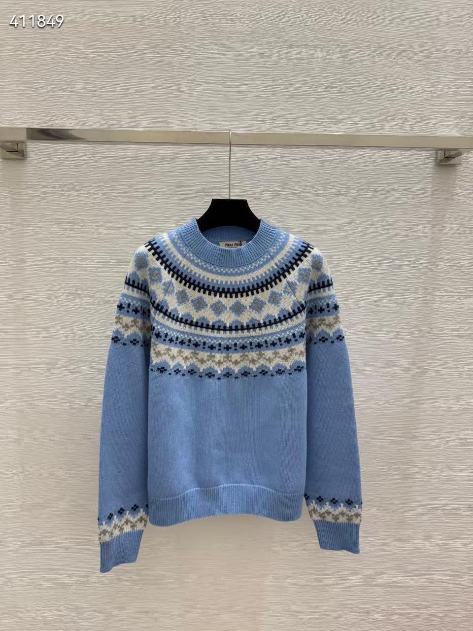 Miu Miu Fair Isle Virgin Wool Jacquard Sweater