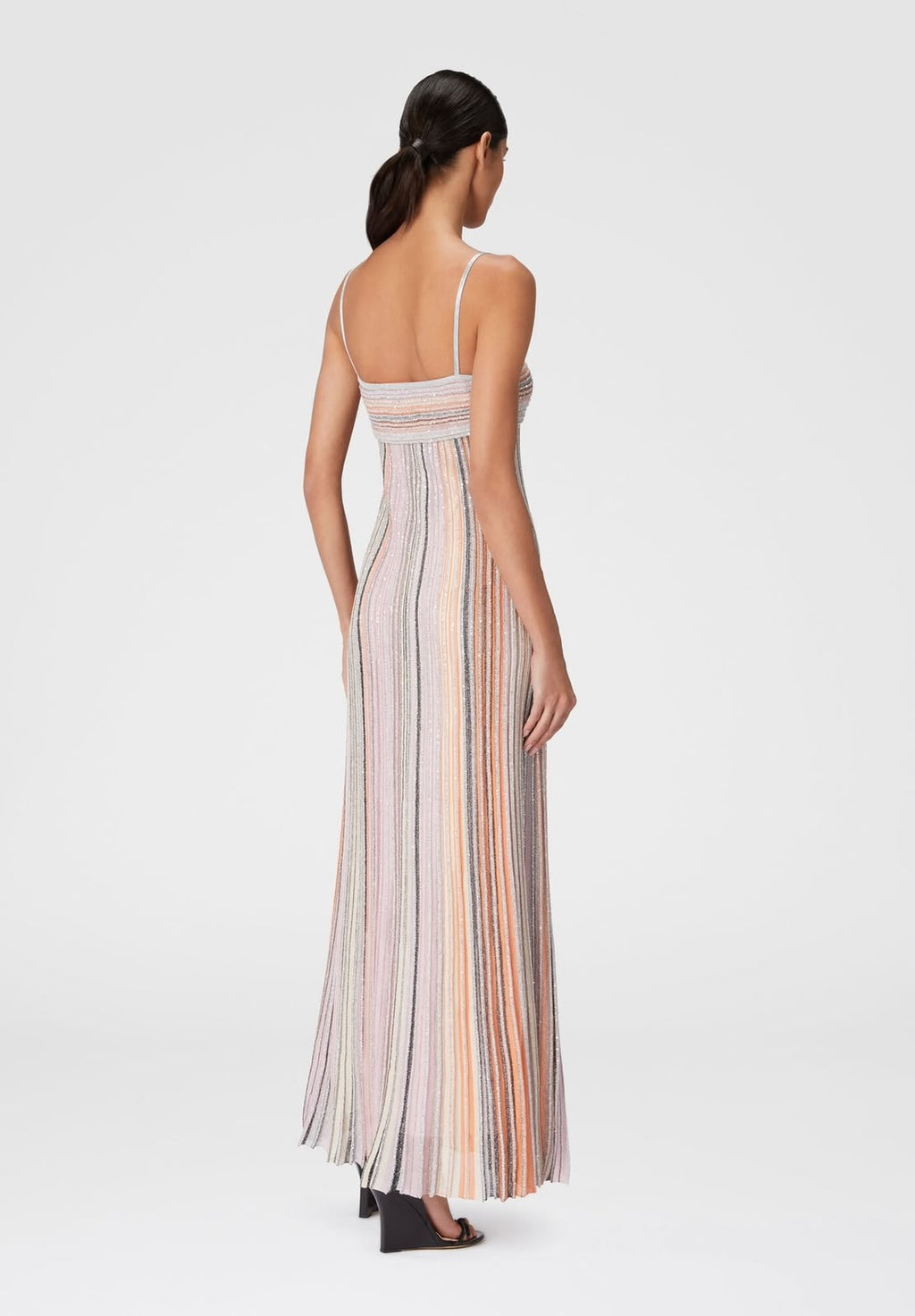 Missoni Metallic Striped Knit Maxi Slip Dress