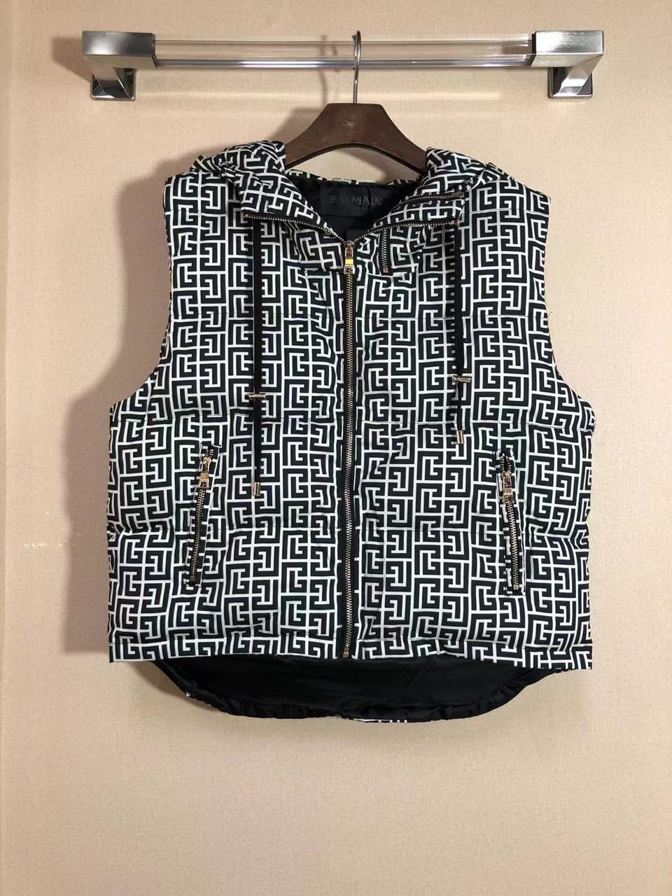 BALMAIN Monogram Hooded Vest