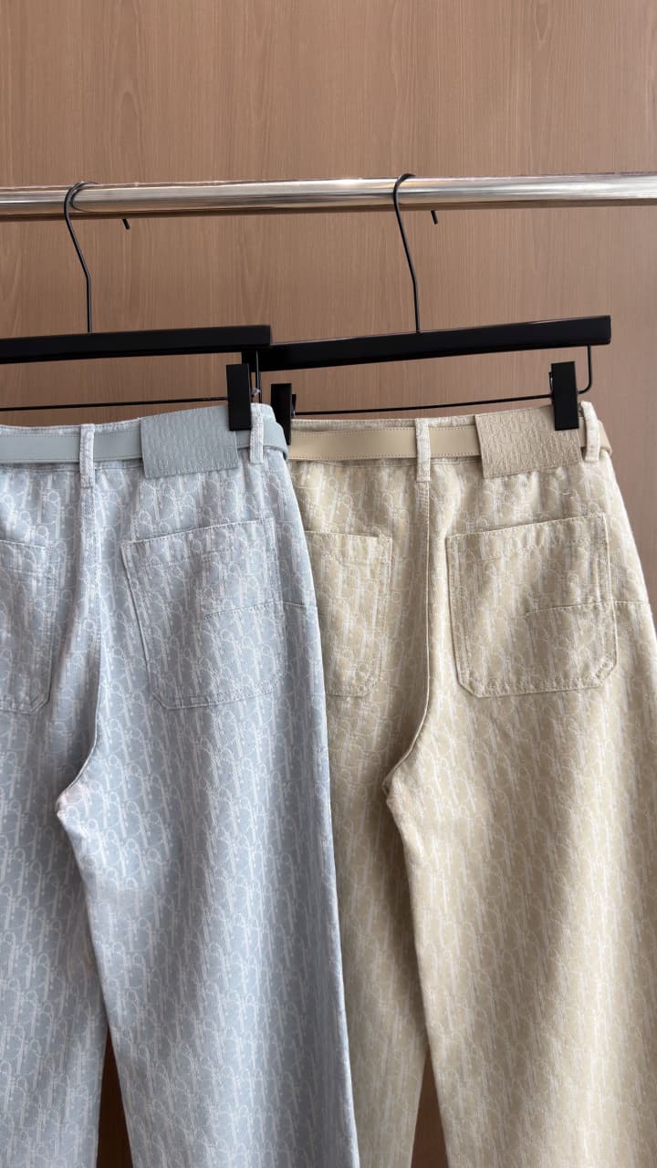 Dior Oblique Jacquard Belt Trousers