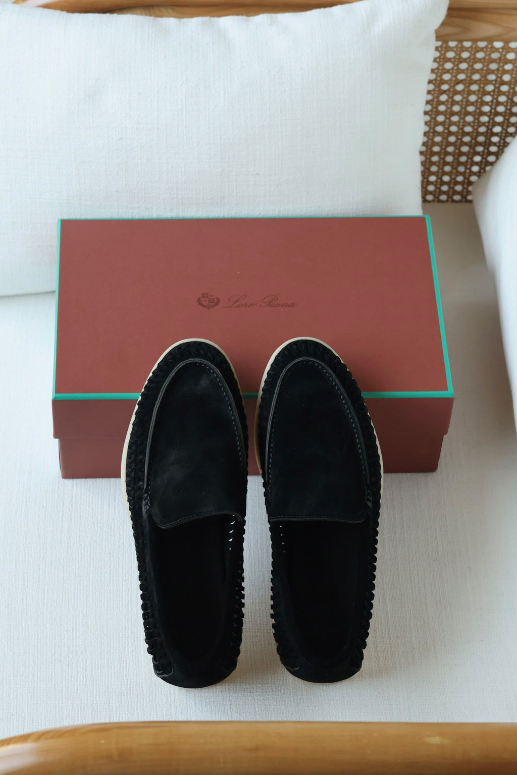 Loro Piana Woven Suede Loafers