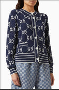 Gucci Reverse GG Jacquard Wool Cardigan