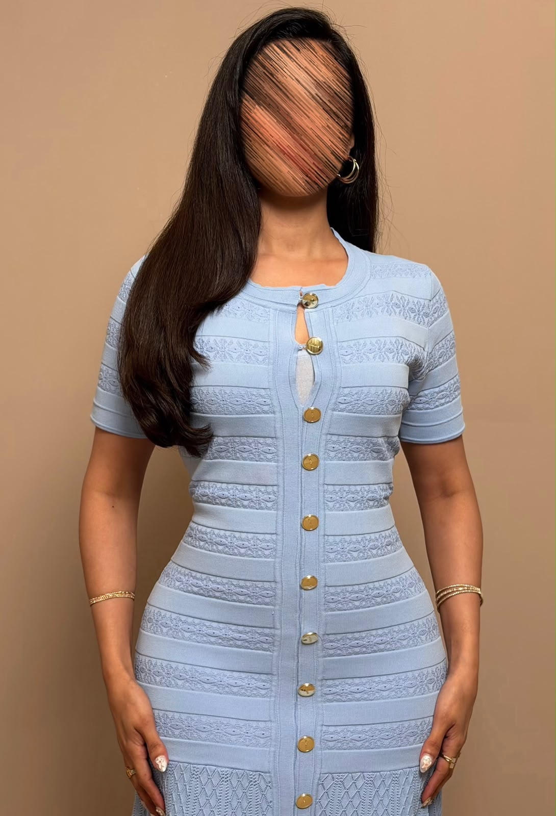 Sandro Short-Sleeve Knit Midi Dress