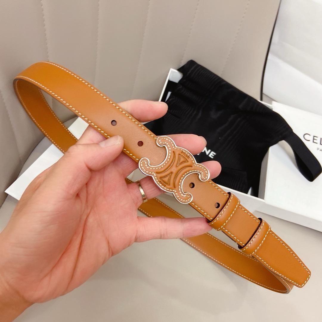 Celine Triomphe Leather Belt