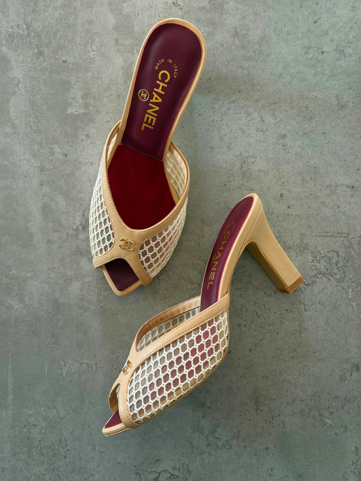 Chanel Mules in Mixed Fibers Cotton & Lambskin