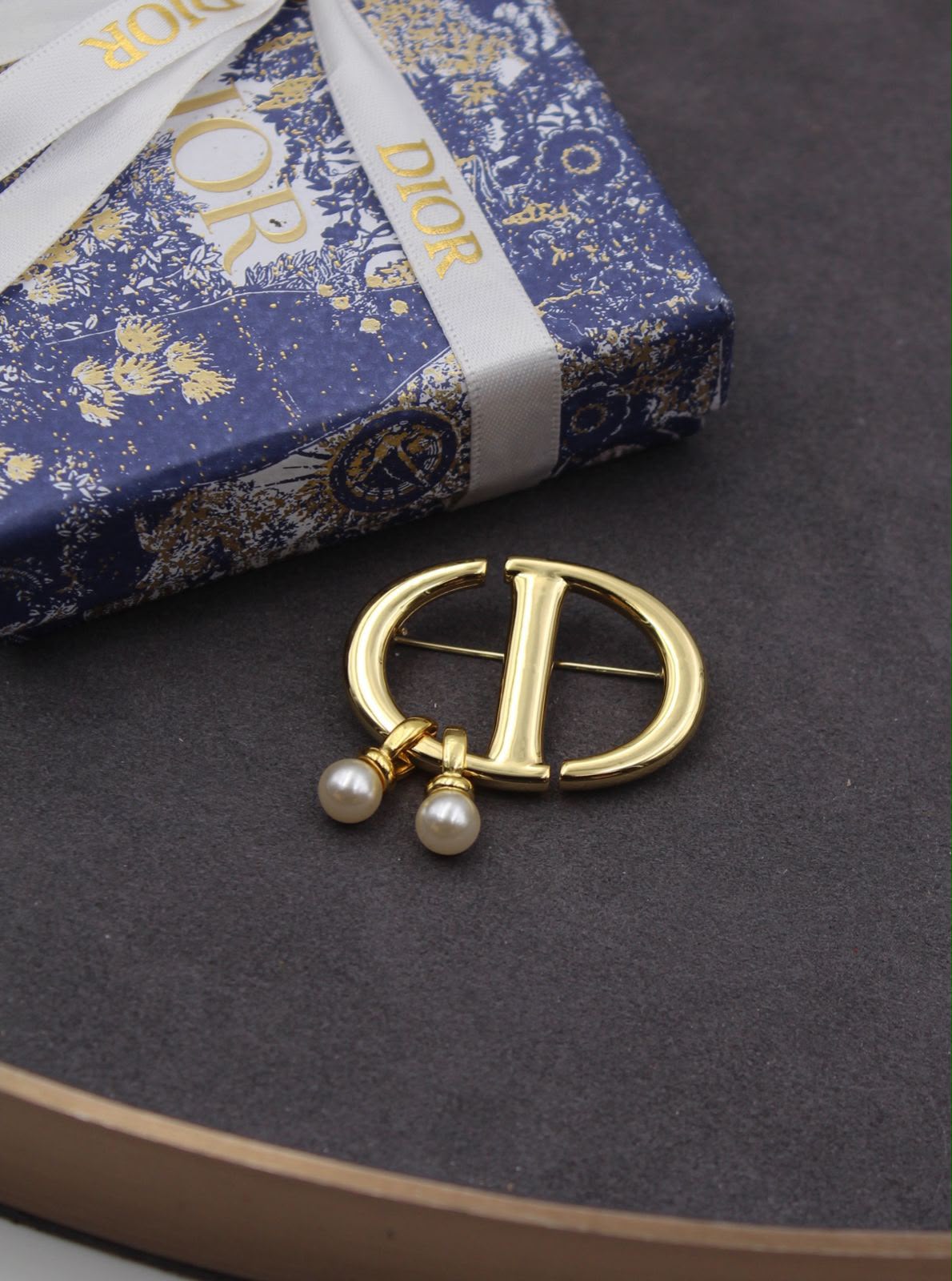 Dior CD Pearl Brooch