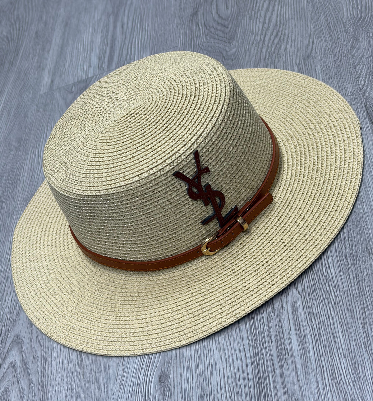 Saint Laurent Belted Straw Hat