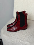 Chanel Croc-Embossed Chelsea Boots