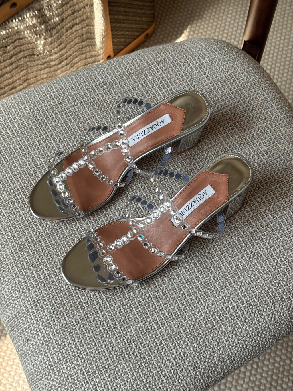 Aquazzura Crystal-Embellished Scalloped Strap