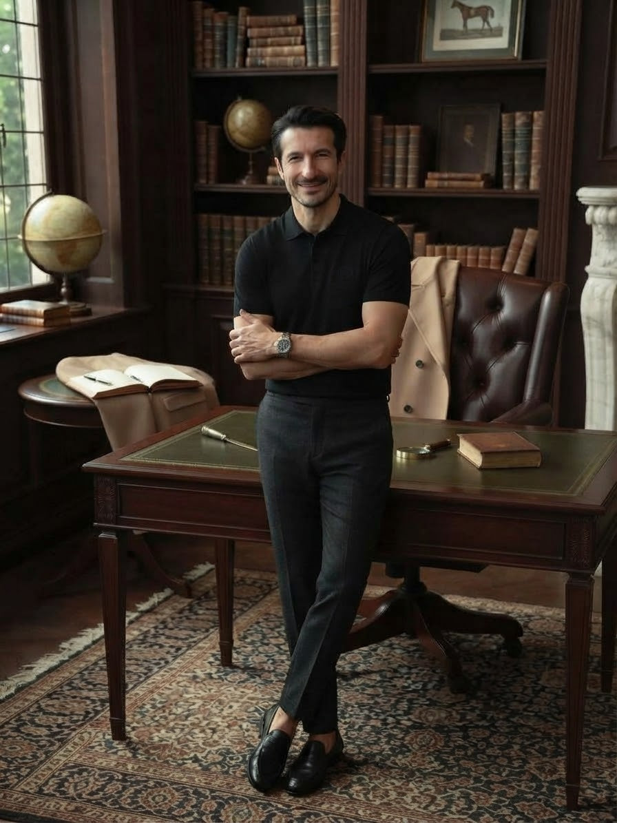 Loro Piana Ribbed Side Panel Short Sleeve Polo