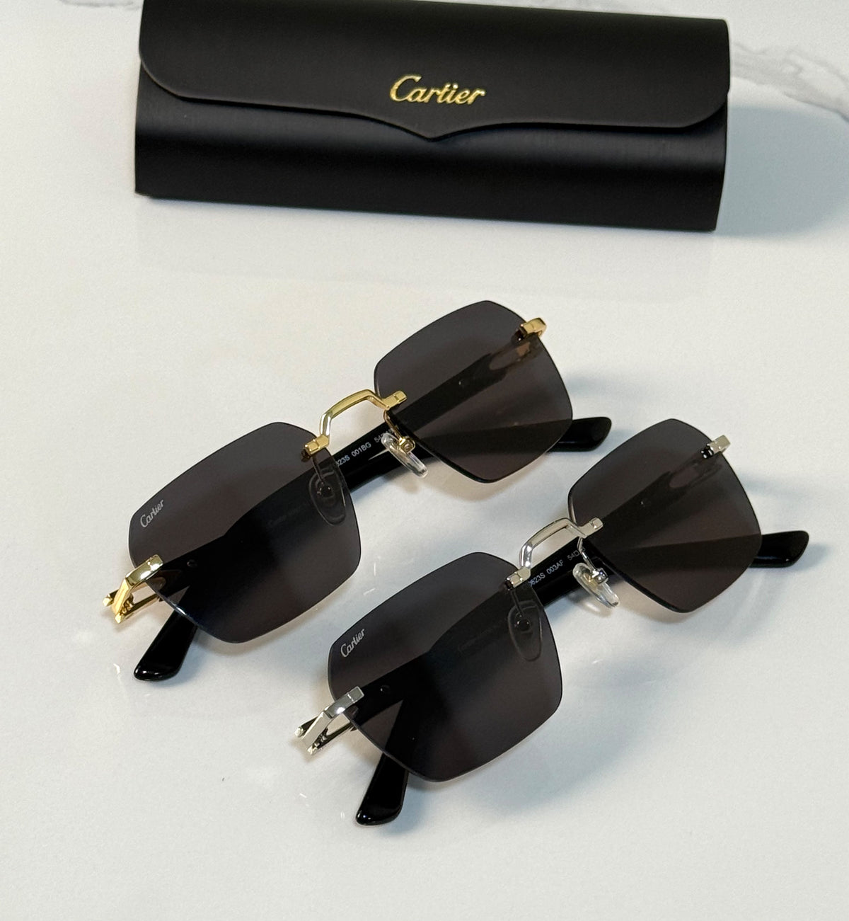 Cartier Rimless Luxury Sunglasses with Case