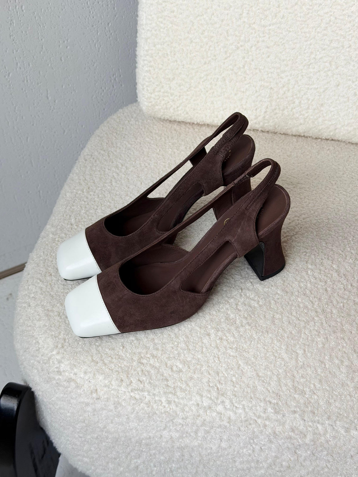 Chanel Two-Tone Suede Slingback Pumps