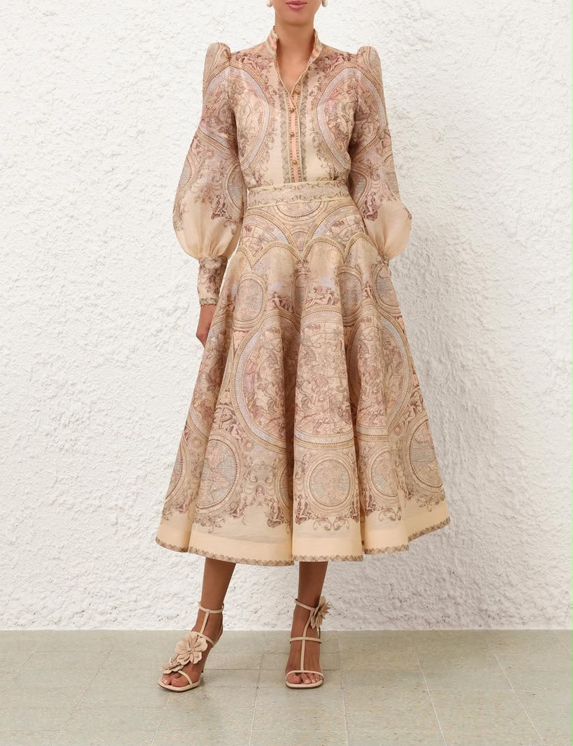 Zimmermann Silk-Twill Midi Dress