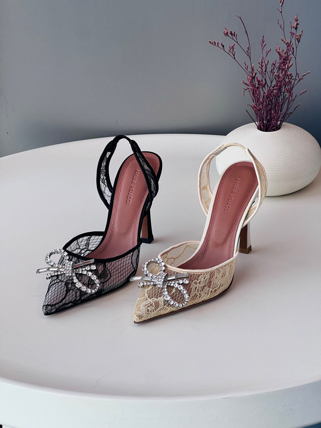 Amina muaddi Suede Mules