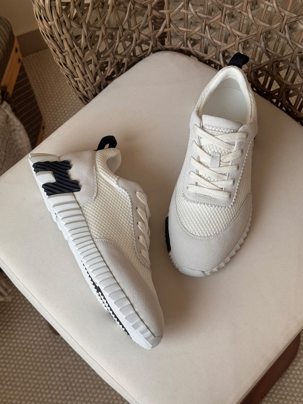 Hermès Bouncing Sneaker in Mesh and Suede Leather