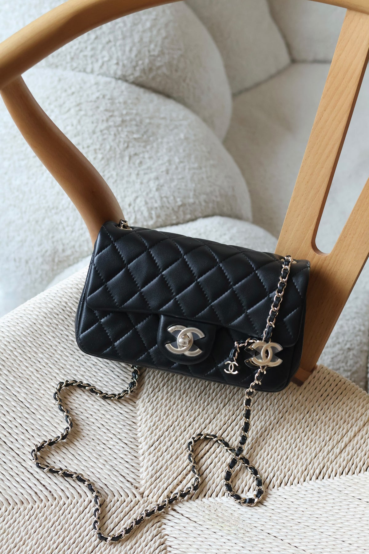 Chanel Quilted Leather Small Flap Bag with Chain and CC Charms