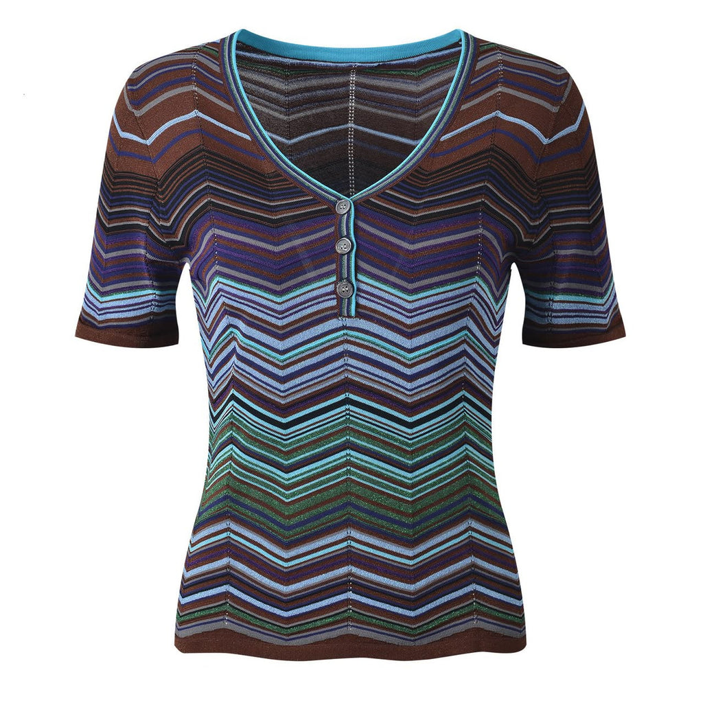 Missoni Multicolor Chevron/Zigzag Knit