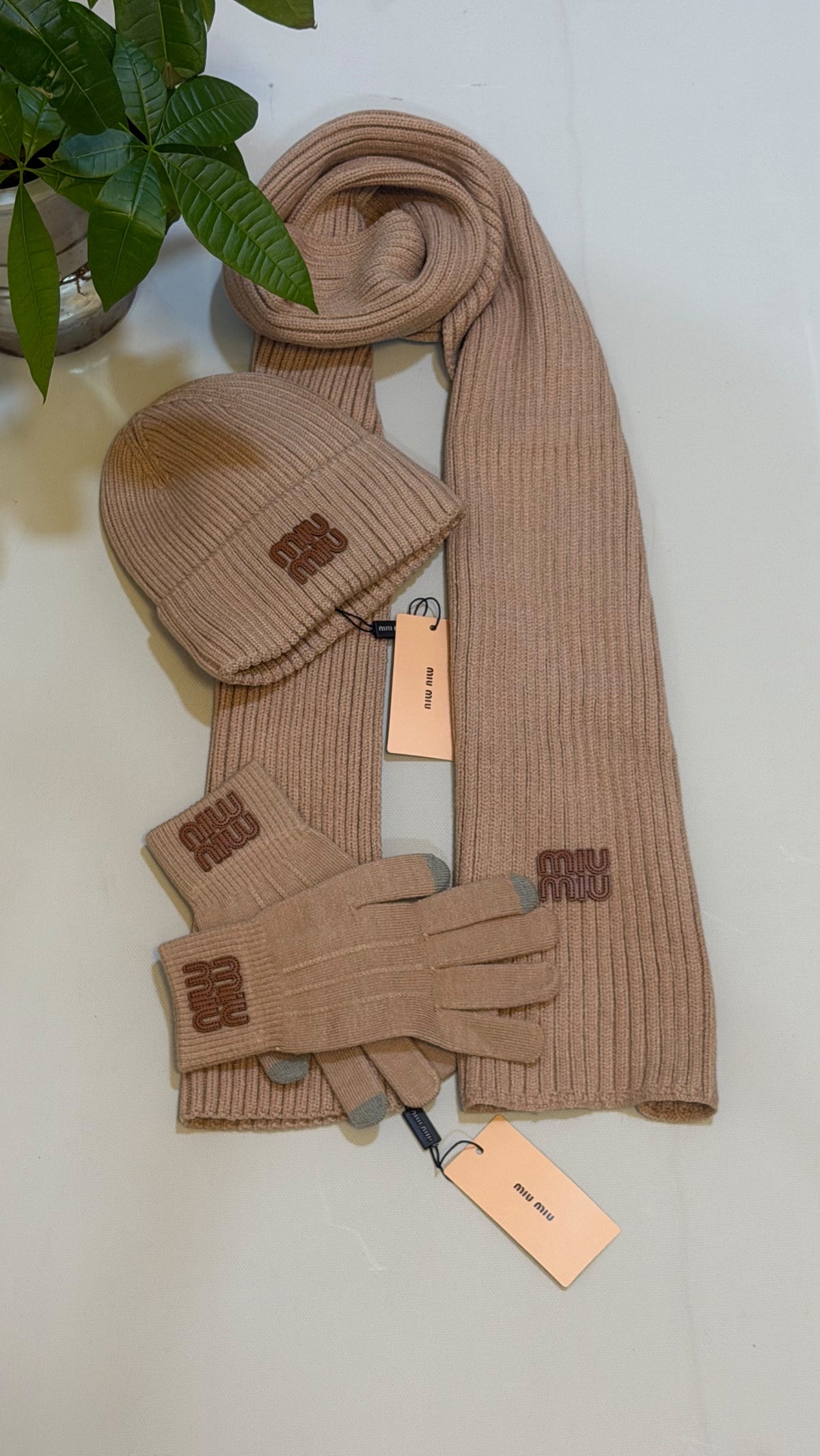 Miu Miu Scarf Beanie & Gloves Set