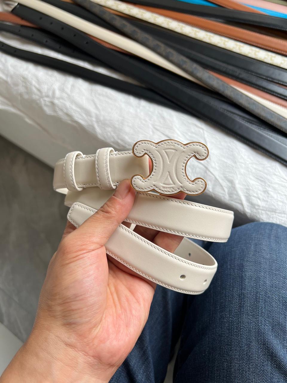 Celine Triomphe Leather Belt