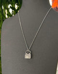 Hermès Kelly-Inspired Silver-Padlock  Crystal Necklace