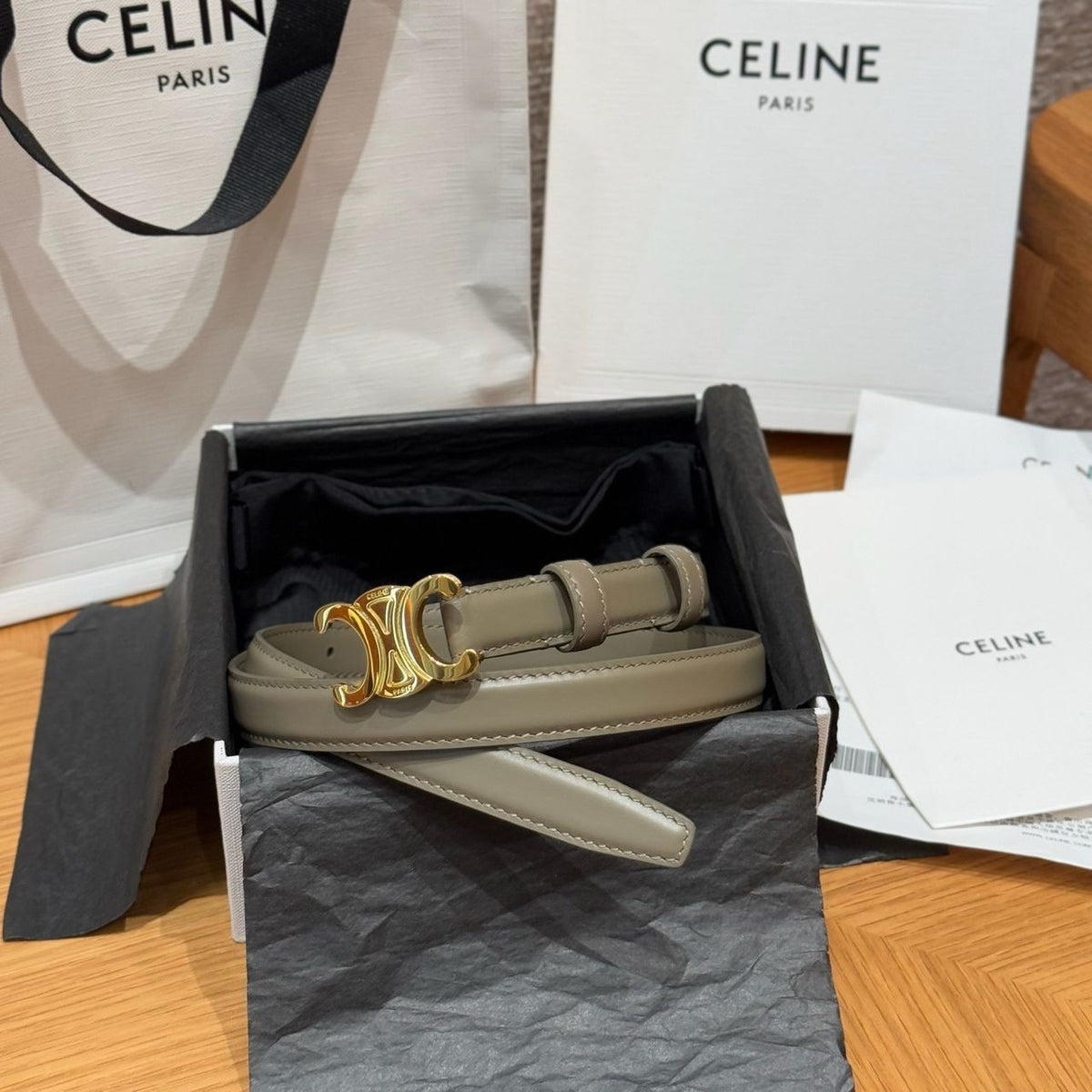 Celine Triomphe Leather Belt