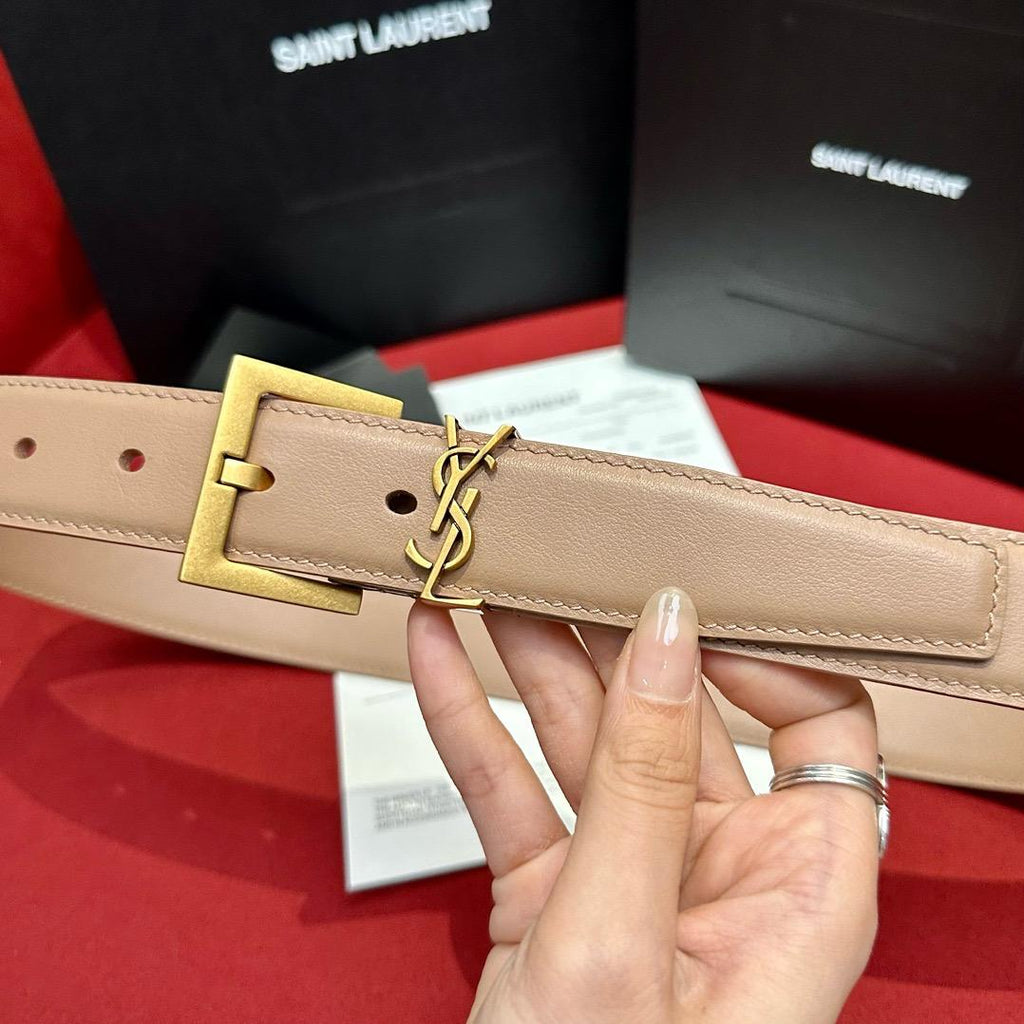 SAINT LAURENT — Cassandre Thin Belt