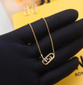 Fendi Gold Crystal Jewelry Set