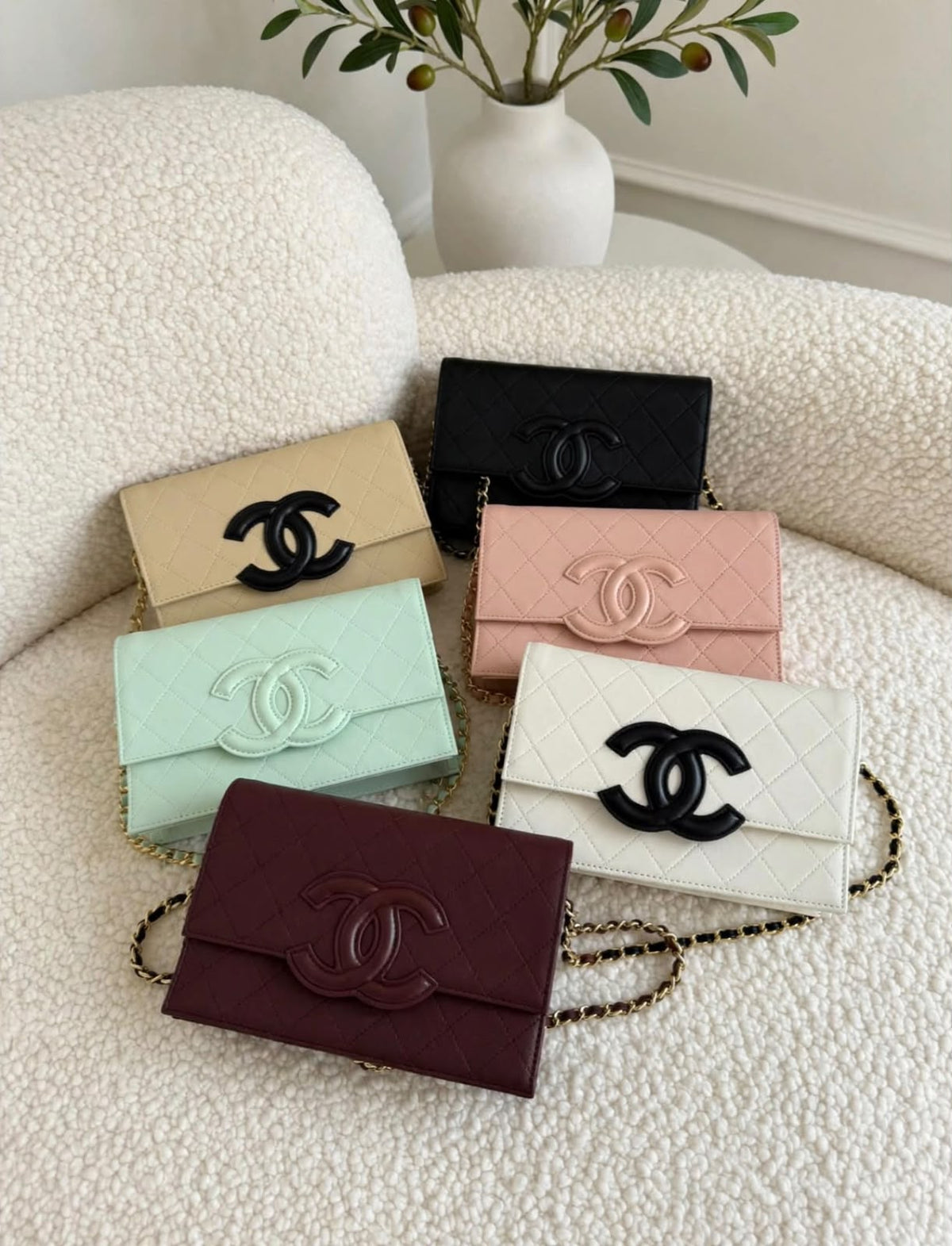 Chanel Quilted CC Logo Wallet on Chain (WOC)