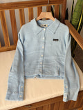 Miu Miu Light Blue Textured Knit