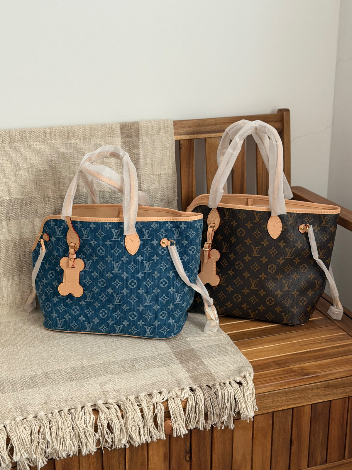 LV Monogram Tote Bag With Hanging Charm