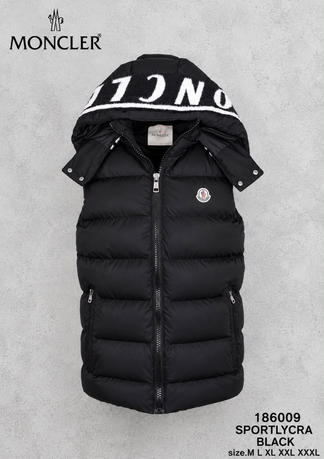 MONCLER Bold Hood Logo Puffer Vest