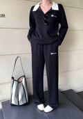Loro Piana Long-Sleeve Polo and Pants Knit Lounge Set