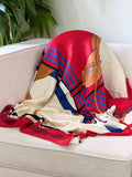 Graphic Strap Square Scarf