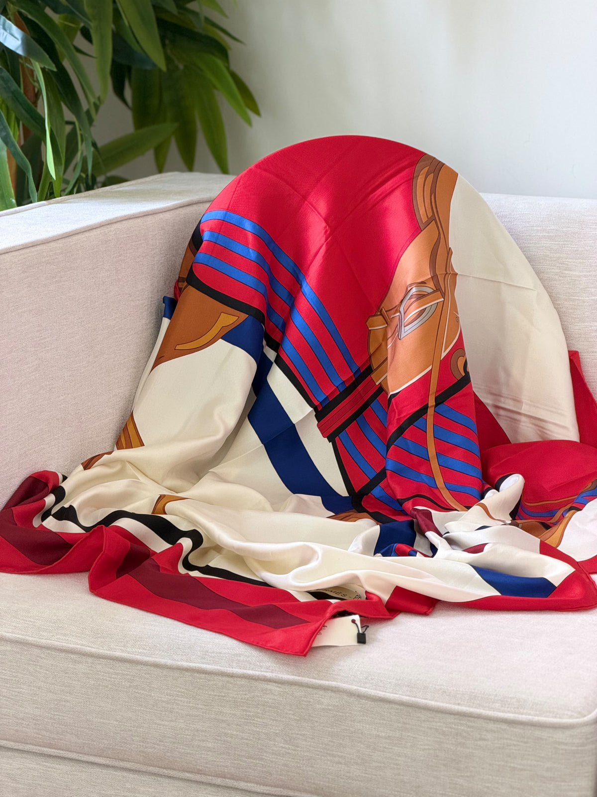 Graphic Strap Square Scarf