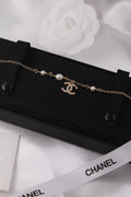 Chanel-Inspired Gold Chain Bracelet with Pearls & CC Charm