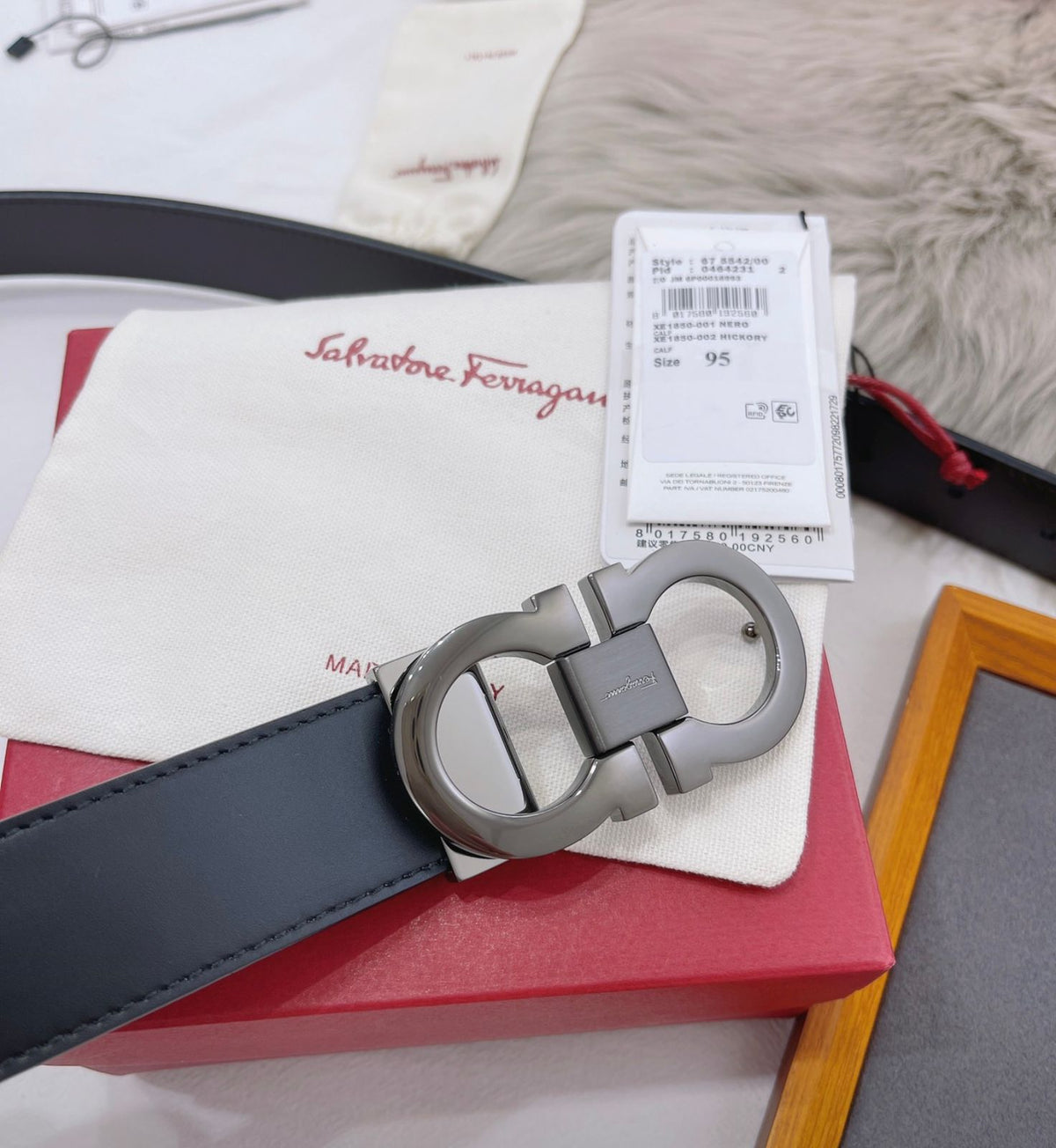 Salvatore Feragamo Double Gancini Reversible Leather Belt