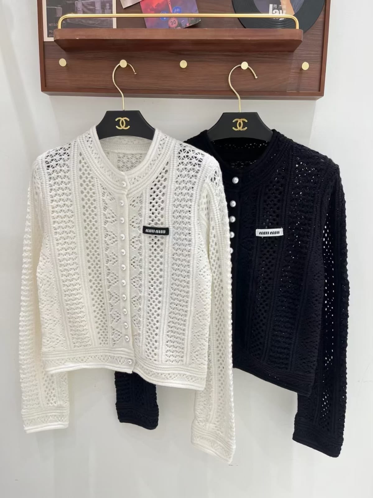 Miu Miu Open-Knit Cardigan and Matching Long Skirt Set