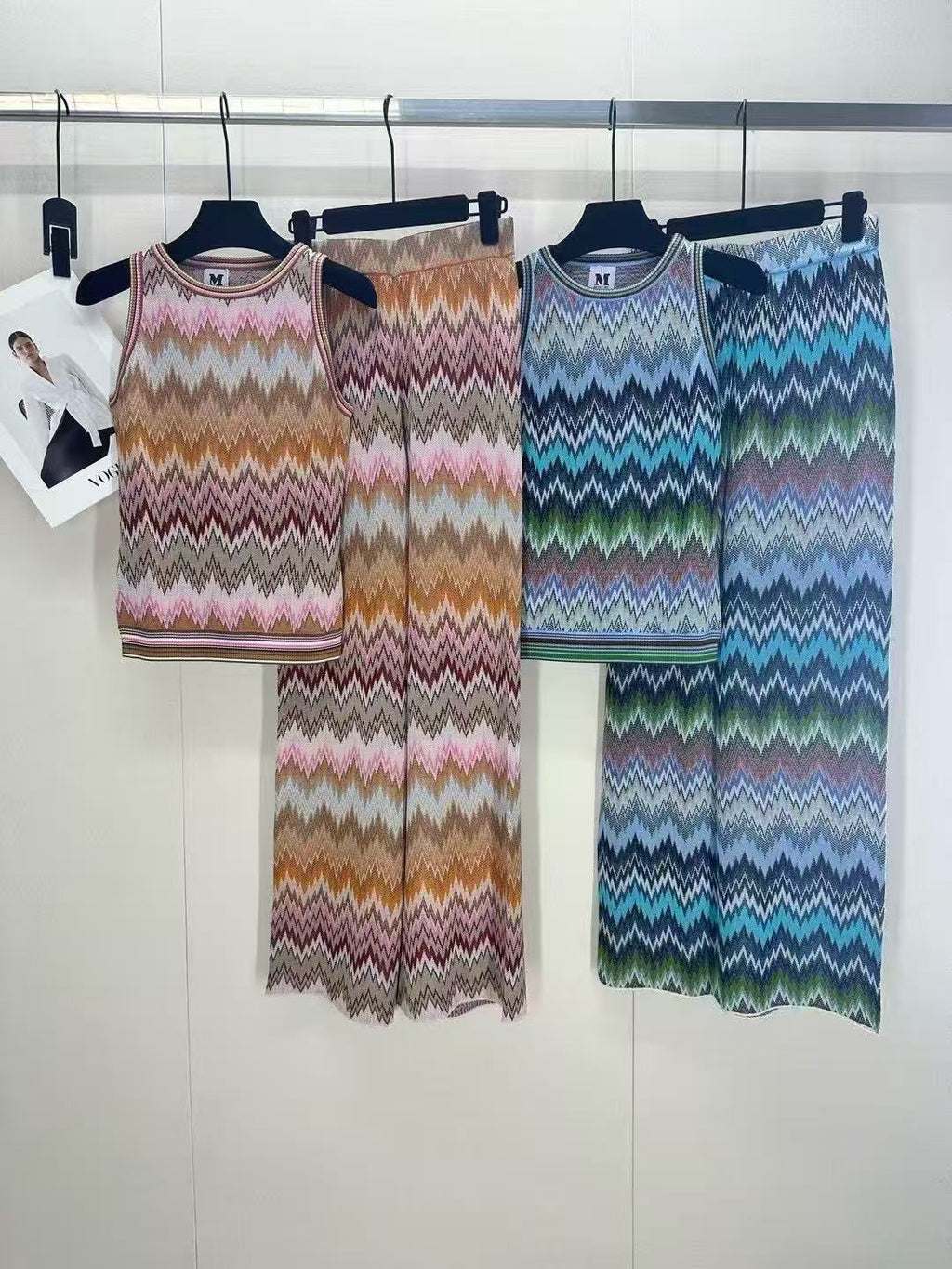 Missoni Zigzag-Knit Tank Top & Wide-Leg Pants Set